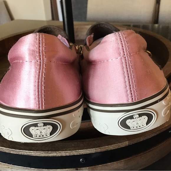 Juicy Couture Pink Satin Bling Slip On Boat Shoes - Picture 7 of 16